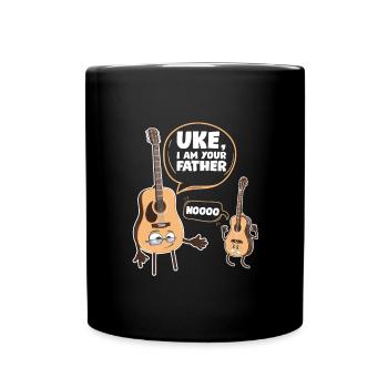 Uke I Am Your Father Geschenk Gitarrist - Tasse einfarbig - Schwarz - Vorne