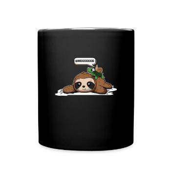 Snail and turtle ride sloth. - Full Colour Mug - black - Front