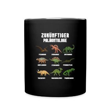 Die Zukunft - Dinosaurier Paläontologe! - Tasse einfarbig - Schwarz - Vorne
