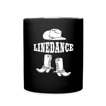 Linedance Fan Western Country Line Dance Gift - Full Colour Mug - black - Front