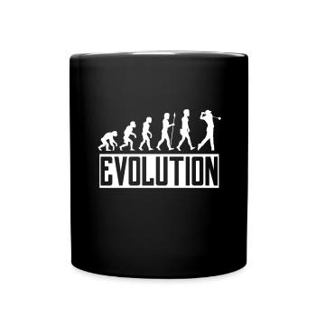 Golf Evolution Golfer Golfspieler - Tasse einfarbig - Schwarz - Vorne