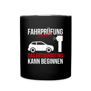 Führerschein bestanden fotoshooting - Tasse einfarbig - Schwarz - Vorne