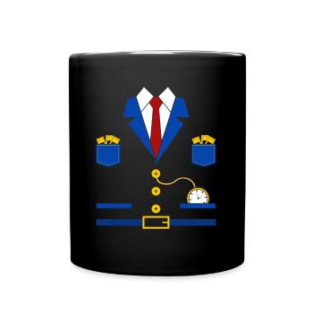 Costume de conducteur de train - Mug uni - noir - Devant