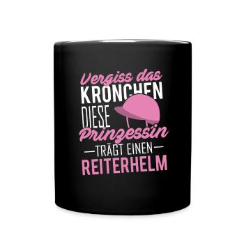 Lustiger Reiter Spruch Pferd Pferdemädchen - Tasse einfarbig - Schwarz - Vorne
