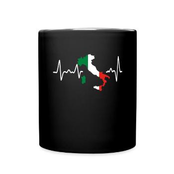 Italy heartbeat EKG Italy Italia gift - Full Colour Mug - black - Front