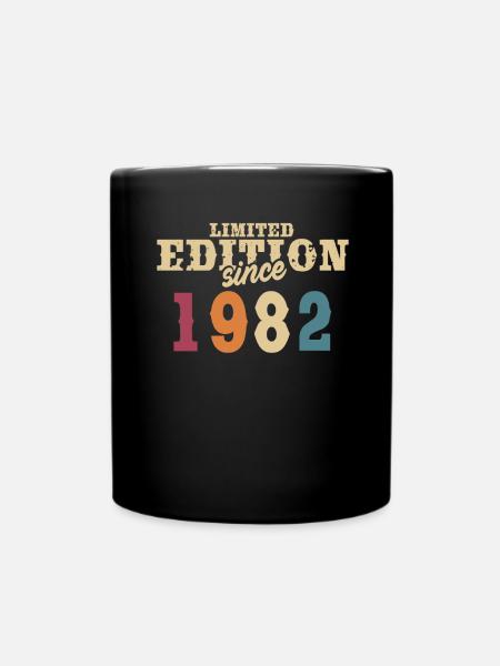 40th Birthday Party 40 Years Retro 1982 Gift - Full Colour Mug - black