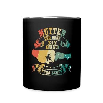 Mutter & Sohn Ein Bund Für Immer Muttertag Partner - Tasse einfarbig - Schwarz - Vorne
