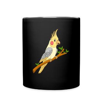 Calopsitte sur branche - Mug uni - noir - Devant