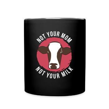Vegan Kuh Outfit - Tasse einfarbig - Schwarz - Vorne