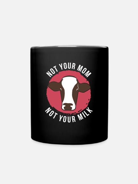 Vegan cow outfit - Full Colour Mug - black