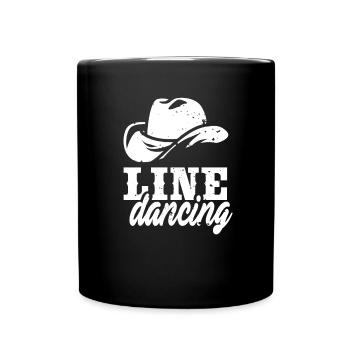 Linedance Linedancing Line Dance Western Geschenk - Tasse einfarbig - Schwarz - Vorne