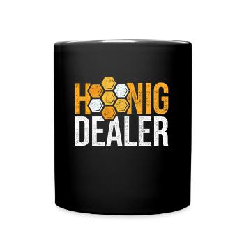 Honig Dealer Bienenwaben Outfit - Tasse einfarbig - Schwarz - Vorne