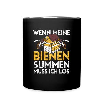 lustiger Imker Bienen Spruch - Tasse einfarbig - Schwarz - Vorne