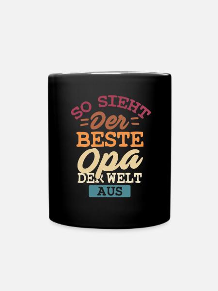 So Sieht Der Beste Opa Der Welt Aus Retro Geschenk - Tasse einfarbig - Schwarz