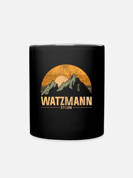 Wanderer Watzmann Gipfel - Tasse einfarbig - Schwarz
