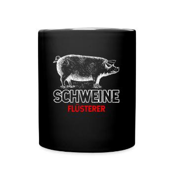 Schweineflüsterer Viehzucht - Tasse einfarbig - Schwarz - Vorne