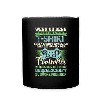 gaming gaming gaming gaming gaming gaming gaming - Tasse einfarbig - Schwarz - Vorne
