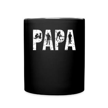 Bûcher papa cadeau fête des pères tronçonneuse - Mug uni - noir - Devant