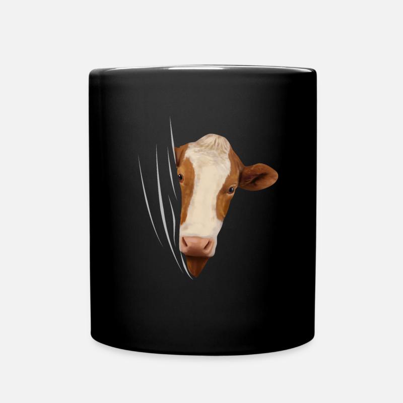 Kuh Kalb Kälber Kühe Kuhliebhaber Geschenk - Tasse einfarbig - Schwarz