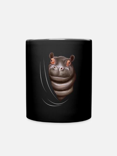 Cadeau d'amant hippopotame hippopotame - Mug uni - noir