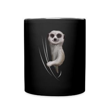 Erdmännchen Erdmännchenliebhaber Geschenk - Tasse einfarbig - Schwarz - Vorne