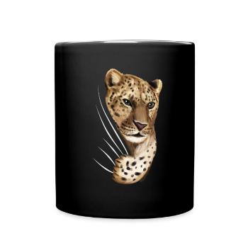 Leopard leopard leopard lover gift - Full Colour Mug - black - Front