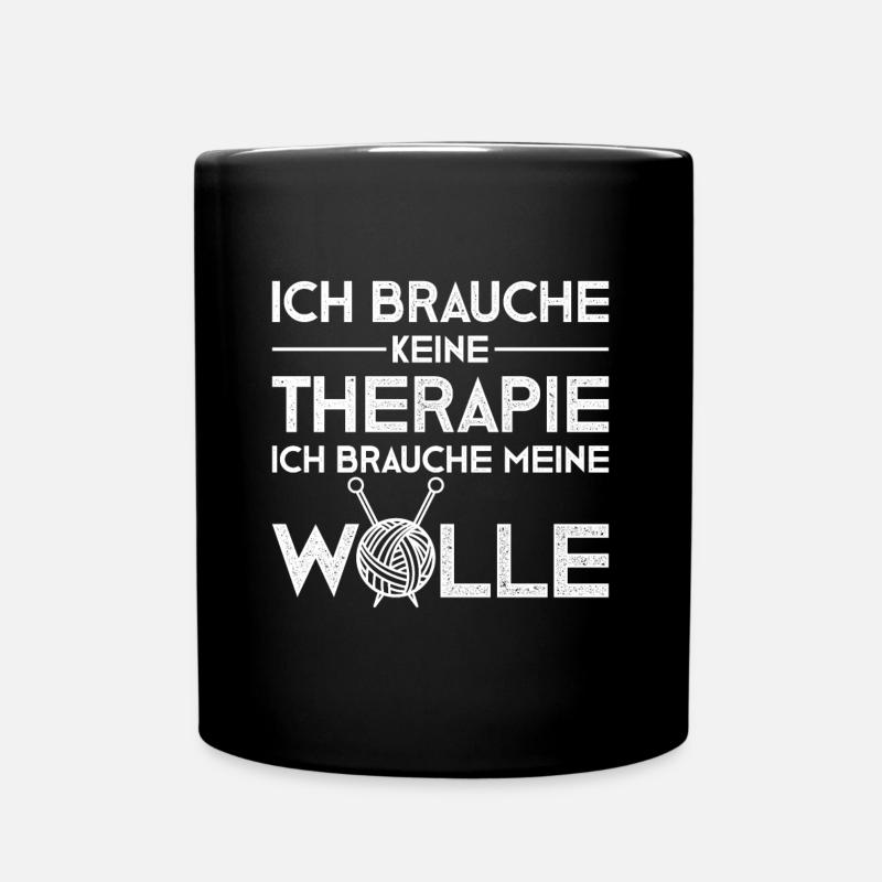 Witziger Strickerin Wolle Spruch - Tasse einfarbig - Schwarz