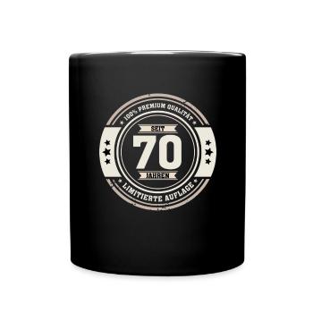70. Geburtstag 70 Jahre Geburtstagsgeschenk - Tasse einfarbig - Schwarz - Vorne