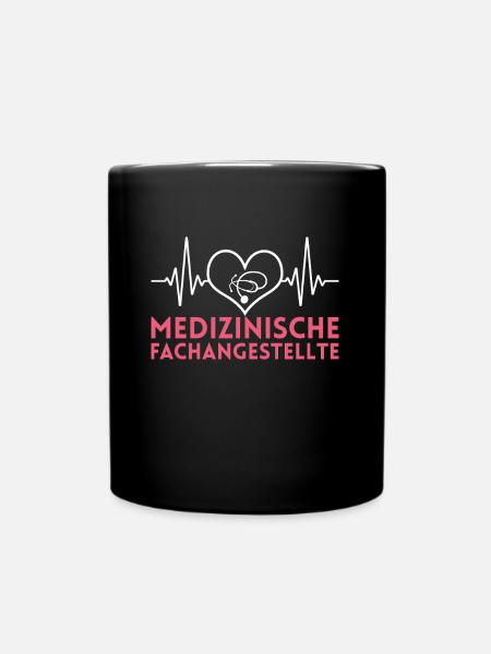 MFA Helferin Herzschlag - Tasse einfarbig - Schwarz