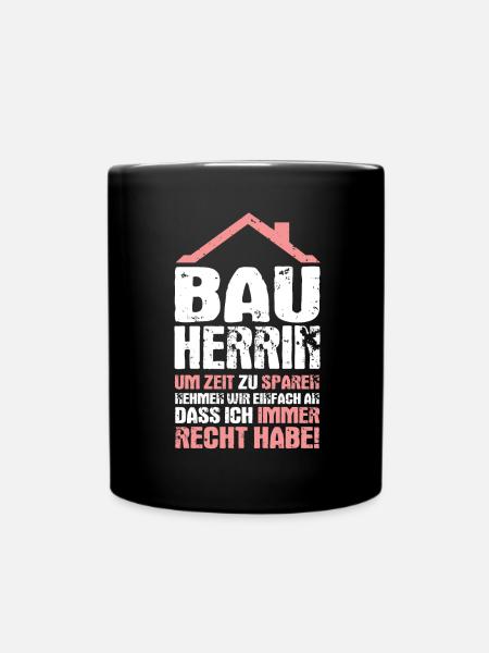 Bauherrin Hausbau Partnerlook Richtfest Geschenk - Tasse einfarbig - Schwarz