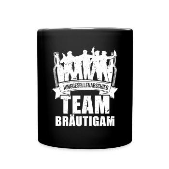 Junggesellenabschied Team Bräutigam JGA - Tasse einfarbig - Schwarz - Vorne