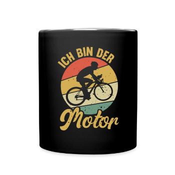 Ich Bin Der Motor Lustiger Fahrrad Fahrer Geschenk - Tasse einfarbig - Schwarz - Vorne