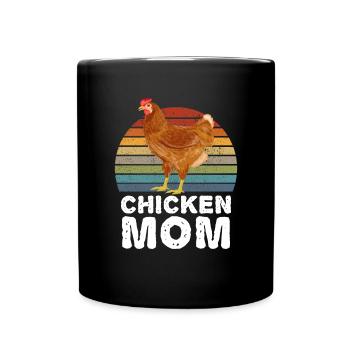 Chicken Mom Chicken Rooster Hen - Full Colour Mug - black - Front