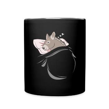 Sleeping and slumbering donkey - Full Colour Mug - black - Front