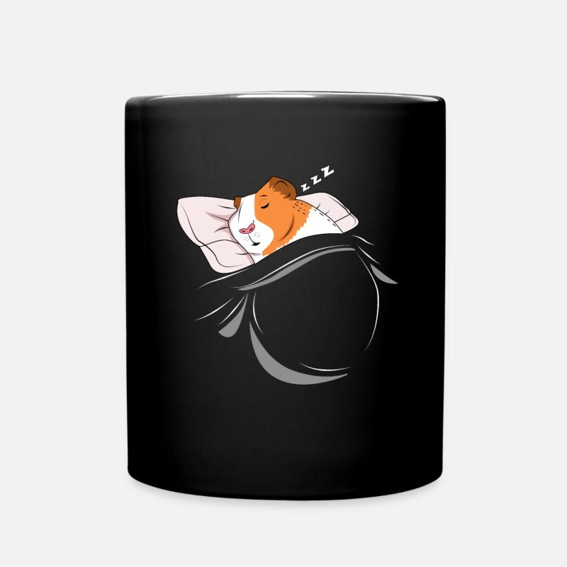 Sleeping and slumbering guinea pig - Full Colour Mug - black
