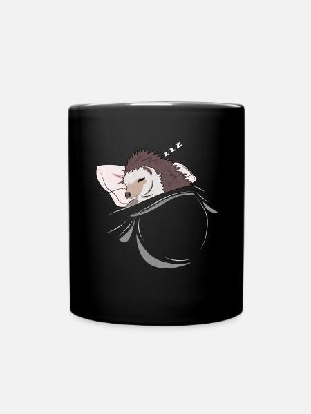 Hérisson endormi et endormi - Mug uni - noir