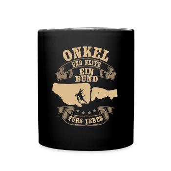 Onkel und Neffe Bund fürs Leben Onkel Geschenk - Tasse einfarbig - Schwarz - Vorne