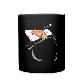 Schlafender und schlumendes Kamel - Tasse einfarbig - Schwarz - Vorne