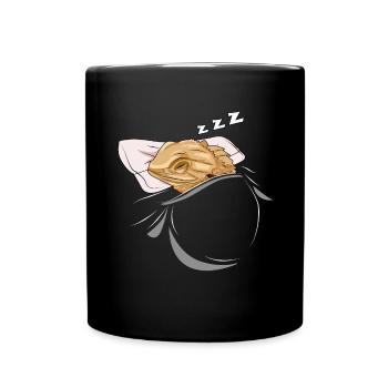 Sleeping and slumbering bearded dragon - Full Colour Mug - black - Front