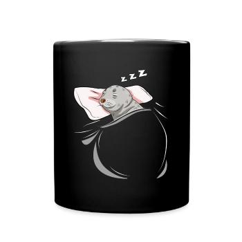 Sleeping and slumbering seal - Full Colour Mug - black - Front