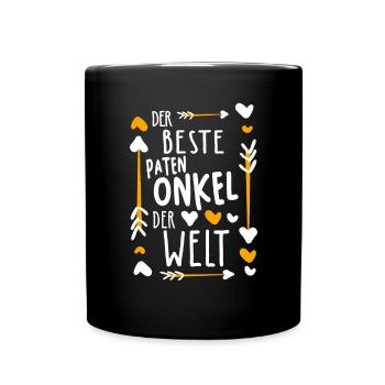 Bester Patenonkel Der Welt Geschenk - Tasse einfarbig - Schwarz - Vorne