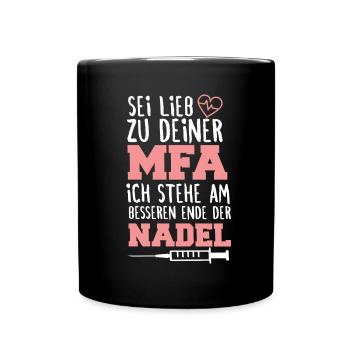 MFA Arzthelferin Medizinische Fachangestellte - Tasse einfarbig - Schwarz - Vorne