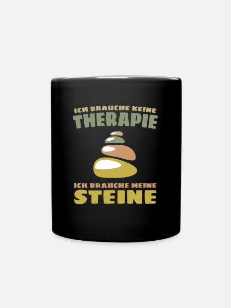 Steine bemalen Spruch - Tasse einfarbig - Schwarz