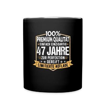 47. Geburtstag 1973 Geschenk Geschenkidee Retro - Tasse einfarbig - Schwarz - Vorne