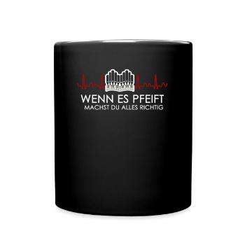 Orgelspieler Pfeifenorgel Orgelmusik Organist - Tasse einfarbig - Schwarz - Vorne