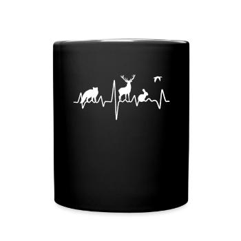 Hunting heartbeat forest gift - Full Colour Mug - black - Front