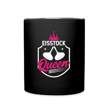 Stocksport Eisstock Stockschützin - Tasse einfarbig - Schwarz - Vorne