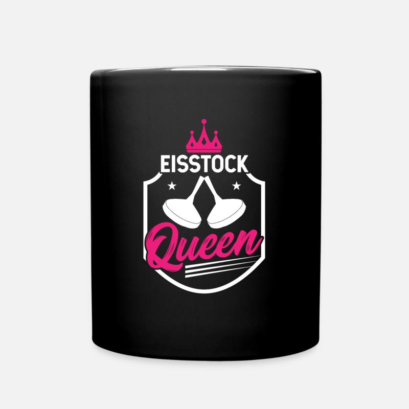 Stocksport Eisstock Stockschützin - Tasse einfarbig - Schwarz
