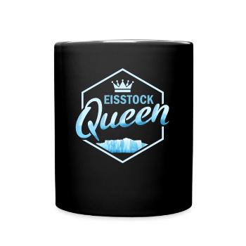 Stocksport Eisstock Stockschützin - Tasse einfarbig - Schwarz - Vorne