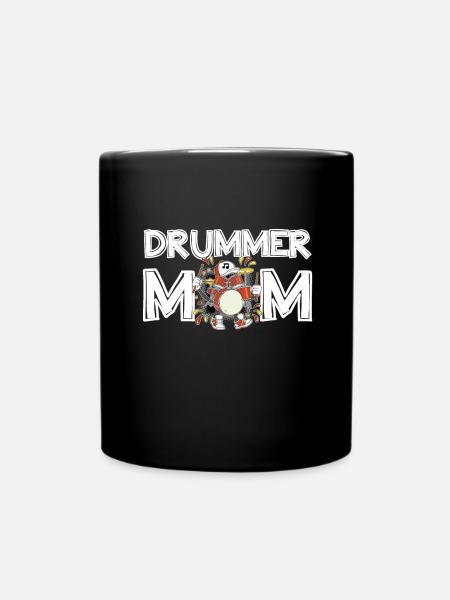 Drummer Mom Mother's Day Gift Drummer Mom - Full Colour Mug - black
